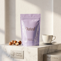 Sachet refermable personnalisé en plastique imprimé avec fermeture éclair, résistant à l'humidité, pour l'emballage d'aliments pour animaux et de noix
