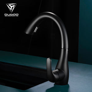 Grifo de fregadero con rociador extraíble de cuello de cisne de gama alta de manija única de fábrica, grifo de cocina negro extraíble - Product Image 5