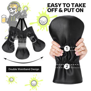 Housse de protection pour driver de golf la plus vendue, ensemble de housses pour bois de golf en cuir avec fermeture élastique, protège-tête de driver de golf - Product Image 6
