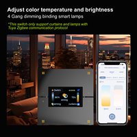 Interrupteur intelligent multifonctionnel Tuya Zigbee pour rideaux avec écran d'affichage, 8 boutons, prise en charge multilingue pour l'automatisation domestique