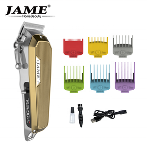 Tondeuse à cheveux professionnelle JAME JM-G500 avec nouvel écran LCD latéral, design entièrement métallique pour usage hôtelier, prise US, batterie au lithium - Product Image 2