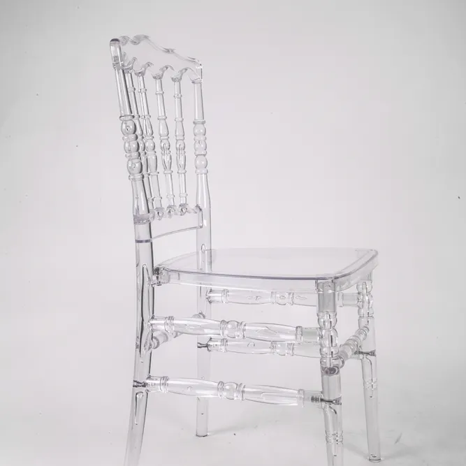 custom factory wholesale clear plastic napoleon chair chaise napoleon