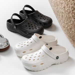 Platform <b>Clogs</b> For Men And Women White Black Khaki Hollow Thick Sole Non Slip Summer Spring Autumn Adult Shoes - Product Image 1