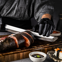 Grandsharp 11.6 pouces japonais Sakimaru Sashimi couteau à saumon Sushi cuisine Sakimaru couteaux avec bois d'ébène et manche en corne de buffle
