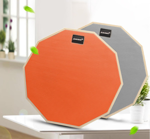 Ensemble de 5 pads d'entraînement multicolores en caoutchouc à 10 faces avec cymbales, support de charleston et pédale - Product Image 3