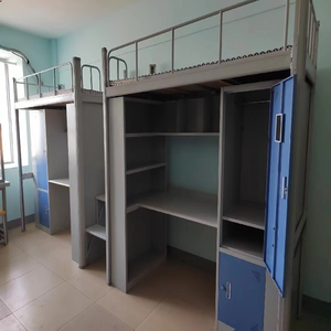 Modern Adults College Steel Bunk <b>Bed</b> Student <b>Loft</b> With <b>Cheap</b> Desk Locker Dorm <b>Bed</b> for Bedroom Hotel School Hospital - Product Image 5