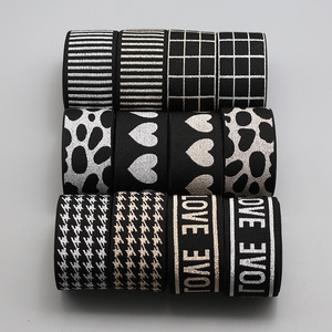 Nhỏ Moq 3.8Cm Spandex Polyester Sọc Đồ Lót Ban Nhạc Đàn Hồi Với Lux Long Lanh Cho Quần Áo Vành Đai - Product Image 3