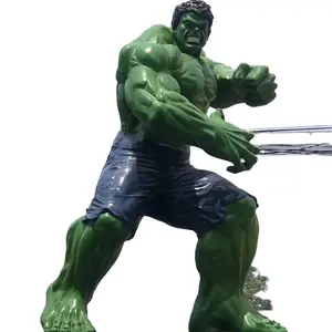 Özel yapılmış simülasyon yaşam boyutu reçine fiberglas Hulk heykeli dış dekorasyon