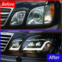 Ensemble de phares LED KGKB pour Lexus LX LX470 1998-2007 6000K avec clignotants séquentiels, mise à niveau Plug & Play