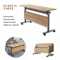 Mobilier de bureau moderne blanc Petite table de réunion Table de conférence pliante et bureau Conception peu encombrante Table pliable Salle de classe