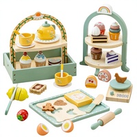 Ensemble de jouets de cuisine en bois pour l'éveil préscolaire, avec accessoires de pâtisserie, mixeur et service à thé, pour jeu d'imitation, pour les 4-6 ans