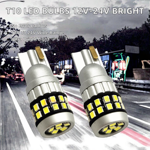 Ampoules LED T10 12V-24V Super Lumineuses Blanc Naturel 2016 30SMD pour Plaque d'Immatriculation, Feux de Signalisation, Intérieur de Voiture et Camion, Canbus Sans Erreur, Nouveau - Product Image 2