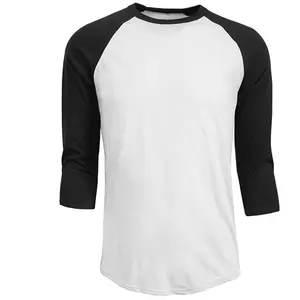 T Shirt erkekler 2023 İlkbahar yaz Casual o-boyun Slim Fit 3/4 kollu Tops Tees Streetwear pamuk beyzbol forması T-Shirt erkekler