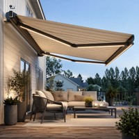 Auvent de jardin de luxe en aluminium de qualité commerciale, entièrement en cassette, avec télécommande, anti-UV, pour zone de détente au bord de la piscine