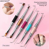 Pinceau à ongles multifonctionnel double tête pour extension rapide de gel, brosse de précision pour sculpture, nouveau design