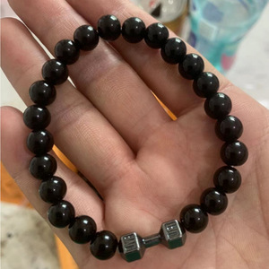 Pulsera de Cuentas para Hombre G1413, Éxito de Ventas en <span class=keywords><strong>Amazon</strong></span>, Moderna, de Piedra Volcánica Negra Natural, Cuentas de Buda, Pulsera de Mancuerna Económica - Product Image 2