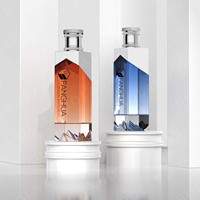 Bouteille de sérum vide Iceberg à fond unique de haute qualité pour bouteille de parfum avec dégradé de couleur et de logo personnalisés