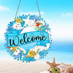 Pintura de Diamantes de Cristal 5D DIY para Niños, Mosaico Decorativo con Patrón de Animales y Amor para el Hogar, Letrero de Bienvenida Colgante - Product Image 1