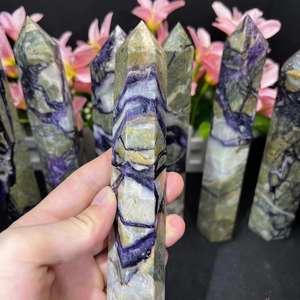 Groothandel Groot Formaat Natuurlijk Paars Fluoriet Worteltoren Kristalpunt Voor Decoratie - Product Image 4