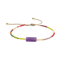 Bracelet tendance fait main pour femme, style bohème, avec perles Miyuki, chaîne empilée, perles délicates et motif géométrique à billes