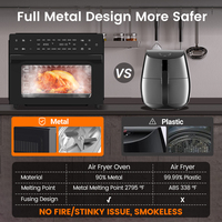 OEM Horno Freidora de Aire de Acero Inoxidable de 30L con Asador y Control Digital Multifunción (Freír al Aire/Rostizar/Hornear/Deshidratar) para Uso Doméstico