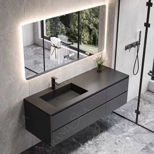 Custom Luxury Quartz Counter Top Set <strong>Ready</strong> <strong>Made</strong> Mirror Small Wood Wall Mounted Modern Sink <strong>Bathroom</strong> Cabinet Vanity - Product Image 3