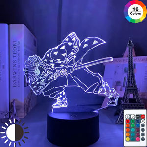 Lampe de bureau à illusion 3D avec télécommande colorée, piles AAA, figurine d'anime, lumière LED nocturne pour chambre d'enfant, cadeau d'anniversaire - Product Image 2
