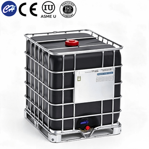 Réservoir IBC carré en <span class=keywords><strong>plastique</strong></span> de 1000 L certifié CE, conteneur de stockage de liquides pour la logistique de produits chimiques, d'eau, d'huile et d'aliments - Product Image 1