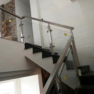 Giá tốt nhất hệ thống lan can kính kẹp thép không gỉ bài bảo mật cao tiết kiệm không gian gác xép cầu thang kính cường lực lan can - Product Image 2