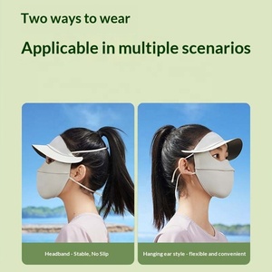 Masque facial complet pour femmes d'extérieur, visière de protection UV, chapeau masque, protection solaire, masque facial anti-<span class=keywords><strong>soleil</strong></span> d'été - Product Image 5