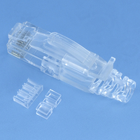 Nuevo diseño de fábrica, precio al por mayor, enchufe Modular sin blindaje de 5 piezas, conector Ethernet RJ45 8P8C CAT6A