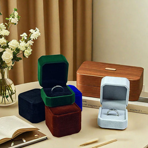 Anillo de propuesta de terciopelo, par de anillos, caja de almacenamiento, cajas de embalaje de joyería - Product Image 3