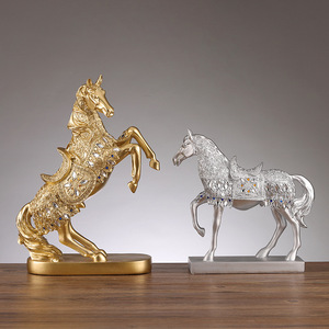 Master Gu Golden Horse Ornament Resin Decorative Figurine For Home Office Desk <b>Gift</b> - Product Image 2