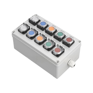Boîtier de boutons à 10 voies à réinitialisation automatique avec couvercle de protection, station de montage en surface à double rangée, étanche IP65 - Product Image 4