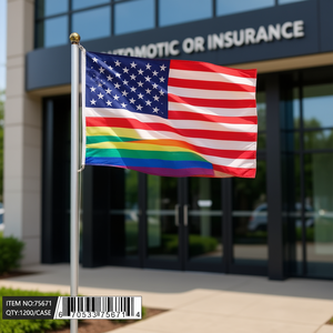 12 \ "USA Main Arc-En-Ciel Drapeau 1200PCS 100DZ/CS Impression Numérique Nylon Plastique Polyester Vinyle Soie Automobile Assurance Industrie - Product Image 2