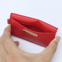 Dompet Lipat Kulit PU Motif Buaya dengan Gantungan Kunci, Tempat Kartu Kredit & ID, Unisex, Ukuran Kecil, Bisa Custom Emboss