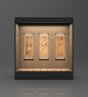 Wandmontierte Umweltfreundliche Museumsvitrine - Schlankes Design mit Eingebauten LED-Leuchten Glas/Aluminium ROHS-Zertifiziert