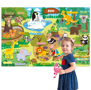 Pour l'éducation précoce des enfants transfrontalière : Pack de <span class=keywords><strong>jeu</strong></span> en feutre 3D DIY, Tableau d'activités 104x75cm, Thème Ferme - Product Image 6