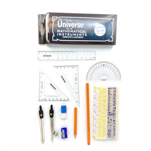 Ensemble mathématique économique 13 pièces avec compas et diviseur, dans une boîte métallique - Product Image 2