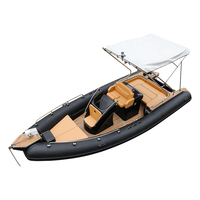 Offre Spéciale 760 25ft luxe fond en V profond Hypalon Tube rigide bateau fibre de verre coque pêche côtes Yacht avec guindeau