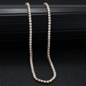 Dây chuyền tennis vàng thật 14k, kim cương nhân tạo 2mm, dài 18 inch, chứng nhận IGI, dây chuyền kiểu tennis - Product Image 3