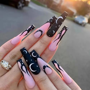 Vente en gros 24 pièces Kawaii 3D mignon <span class=keywords><strong>Hello</strong></span> <span class=keywords><strong>Kitty</strong></span> dessin animé <span class=keywords><strong>cercueil</strong></span> amande faux ongles longue presse français rose ongles doigts conception mignonne - Product Image 4