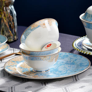 Platos Juegos de vajilla de porcelana Comedor Cerámica Nórdico Lujo Venta al por mayor 60 piezas Caja de regalo Minimalista Obsequios de moda - Product Image 5