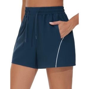 Shorts de course pour femmes FOXA à taille haute avec poches, coupe ample, légers, pour l'entraînement, le yoga et les activités sportives - Product Image 2