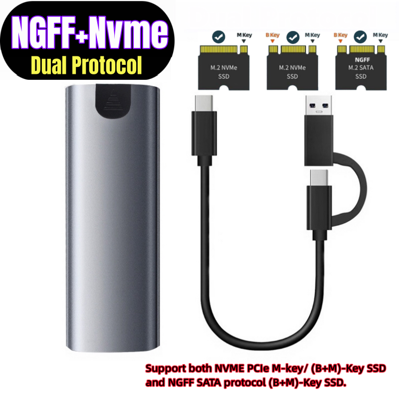 NGFF+NVMe Protocolo Dual Gris