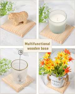 Présentoir rectangulaire en bois avec plaque en bois biseautée - Product Image 2