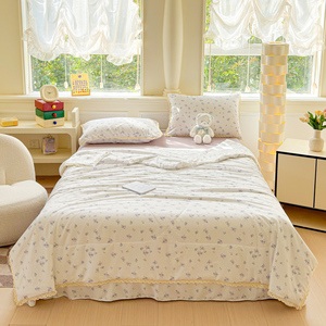 Set Sprei Mewah Modern Semua Musim untuk Anak, Bahan Kain Lapis Dua Benang Cetak, Renda Bolak-Balik, Isi Polyester untuk Rumah - Product Image 3