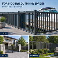 Panneaux de clôture en aluminium à rail vertical, revêtement poudré anti-UV, robustes et de qualité supérieure, pour terrasse de villa et jardin en bord de mer