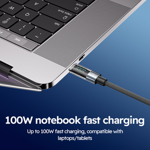 Câbles de données E-Mark 100 Watts, 1 mètre, 100w Type C vers Type C, câble de charge super rapide, câble noir, charge rapide USB-C - Product Image 5