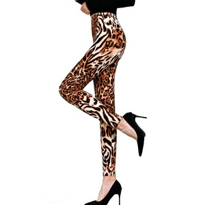 Nouveaux Leggings Cropped Femme Taille Mi-Haute, Imprimé Léopard, Extensibles, Grande Taille, Fins, Sexy, Tendance, pour Porter à l'extérieur - Product Image 1
